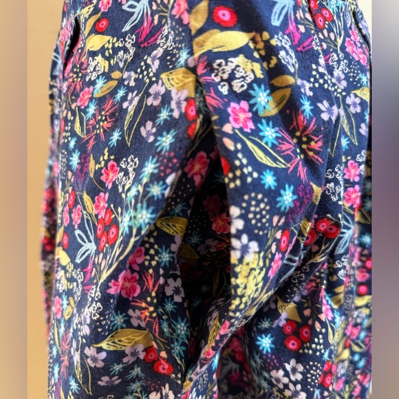 Handmade cottage floral fit flare pleated midi dress pockets SZ 8 - Picture 6 of 12